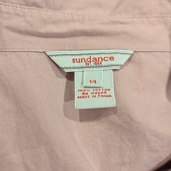Sundance Cotton Pink Purple Snap Up Blouse Size 14 - Picture 5 of 5
